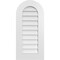 Ekena Millwork Round Top Surface Mount PVC Gable Vent: Non-Functional, w/ 3-1/2"W x 1"P Standard Frame, 16"W x 34"H GVPRT16X3401SN - alternate 1